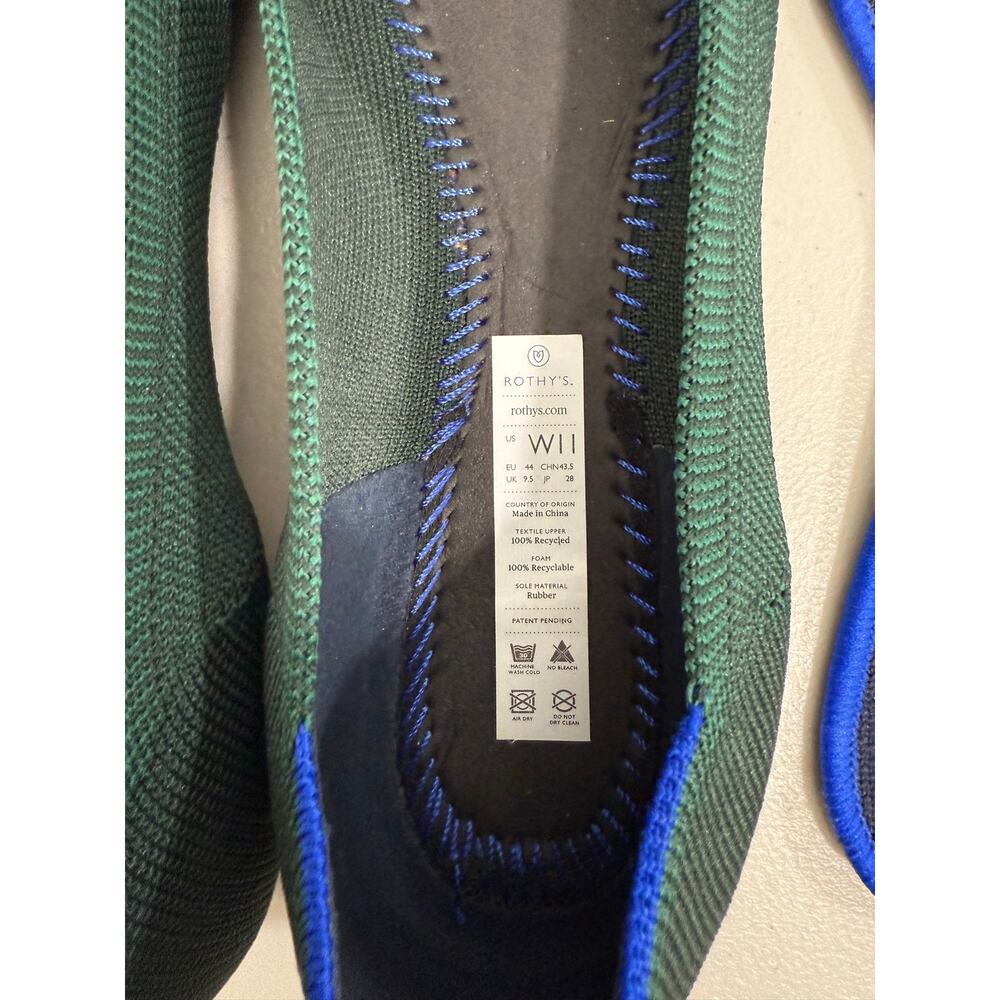 Rothy’s The Point Emerald Green Pointed Toe Ballet Flats Women’s Size 11 Slip On - Picture 10 of 10